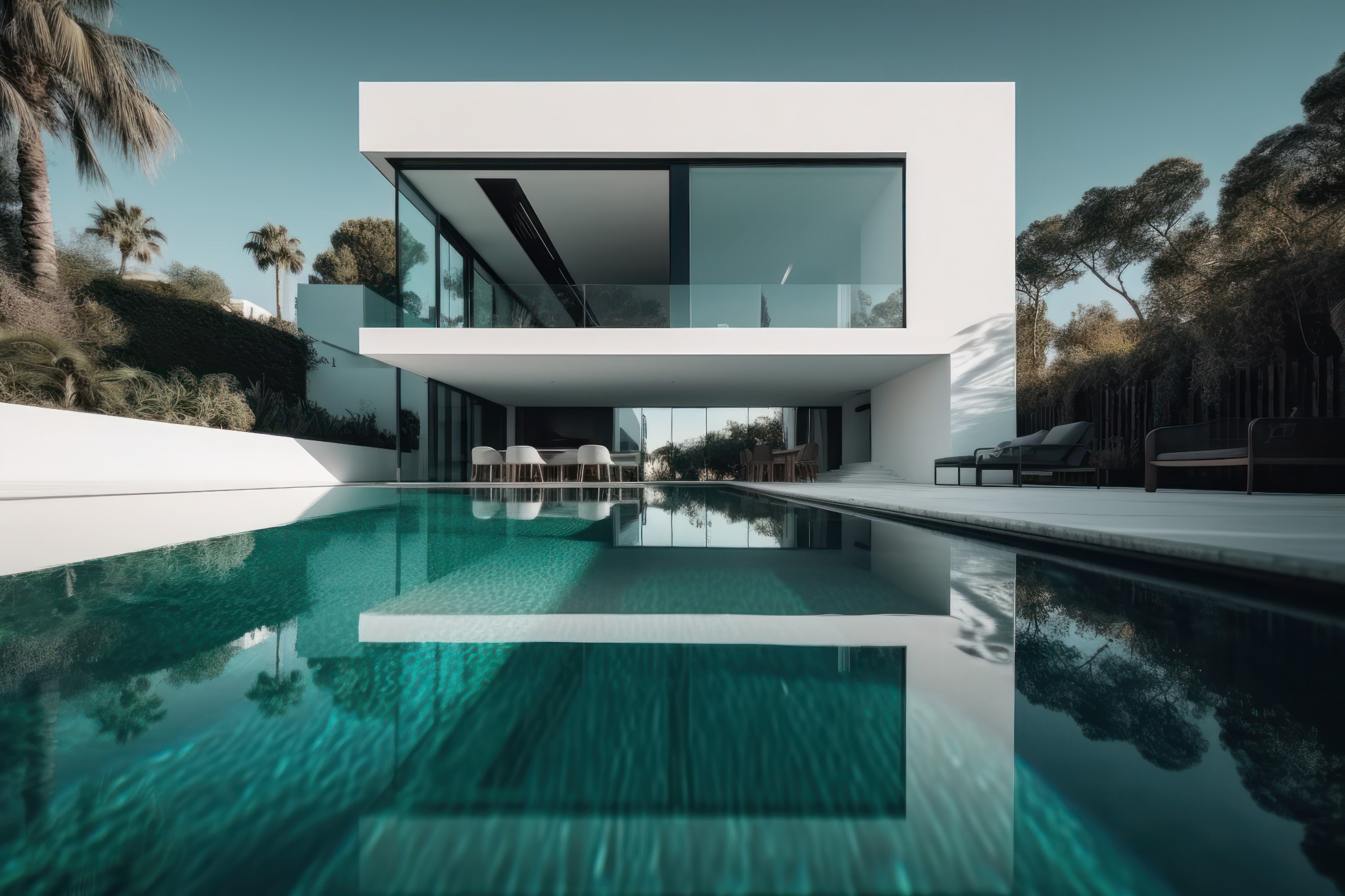 Modern home with pool